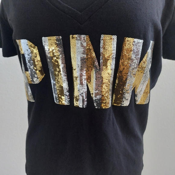 Pink  Sequins T-shirt - Picture 2 of 3